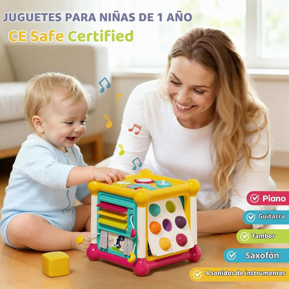 PANITU Cubo de actividades para bebés, juguete de desarrollo tempra...
