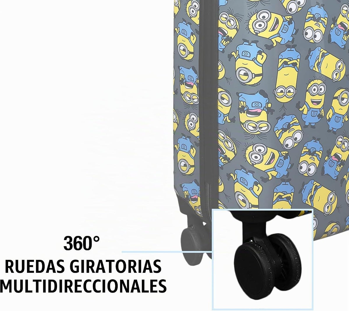Bioworld Equipaje de mano con ruedas y asa, Colección AOP Minions,...