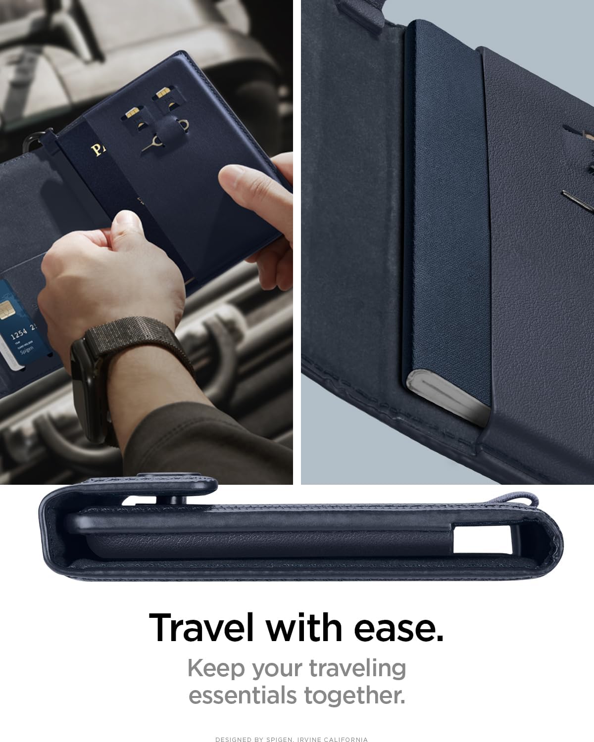 Spigen Life para pasaporte Funda para tarjeta con tecnología de blo...