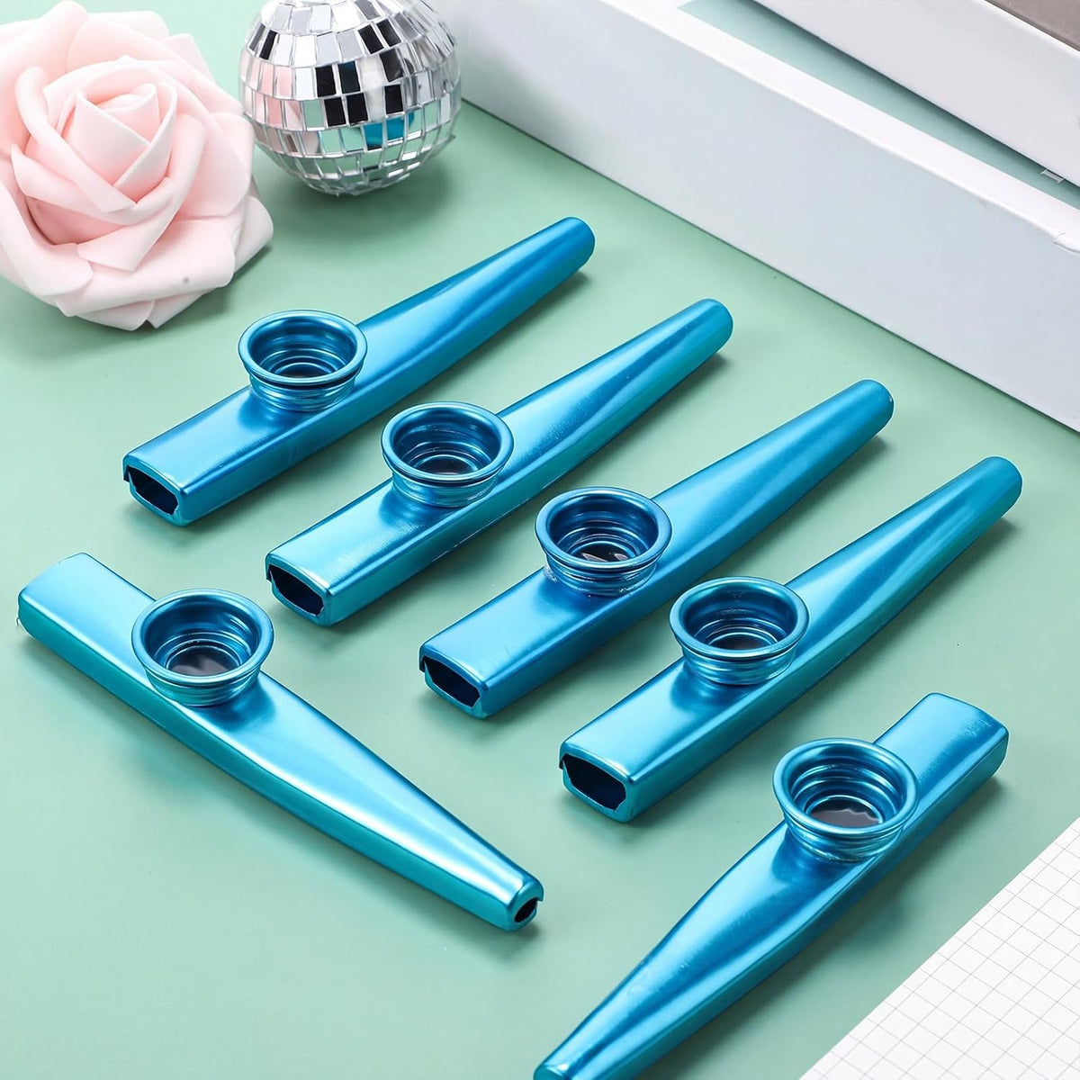 20 piezas de instrumentos musicales Kazoos de metal Kazoos de flaut...