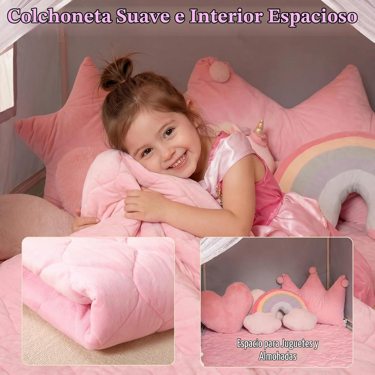 GeeSound Tienda de campaña para niños para niñas en el interior: co...