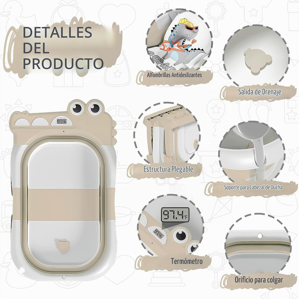 Bañera plegable para bebé recién nacido, bañera plegable para bebé...