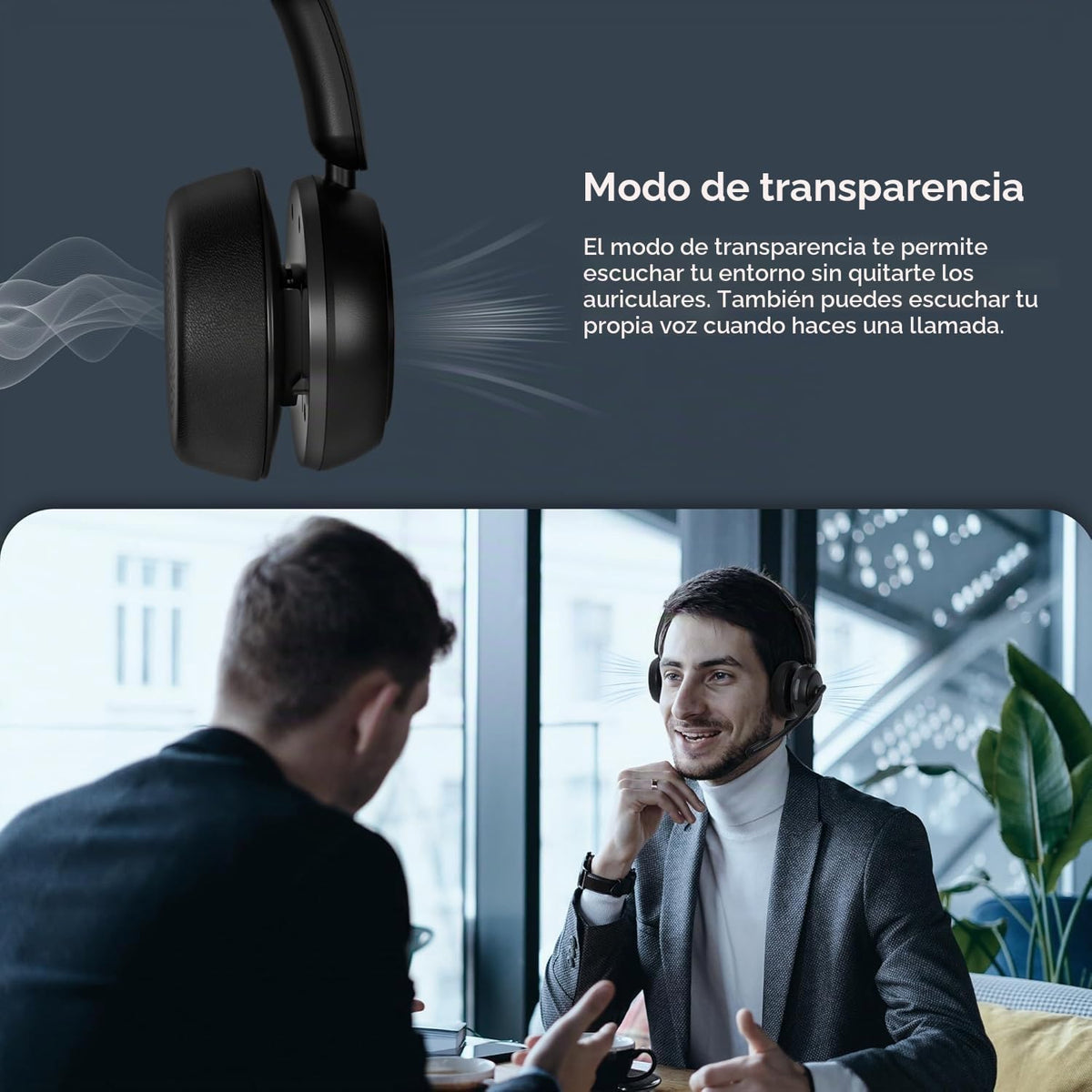 Auriculares ANC y ENC mejorados con micrófono para PC, auriculares...