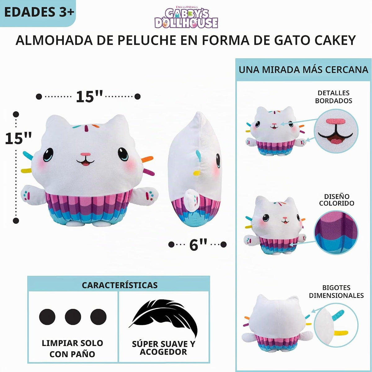 Gabby's Dollhouse Cakey - Ropa de cama para niños, muy suave, a...
