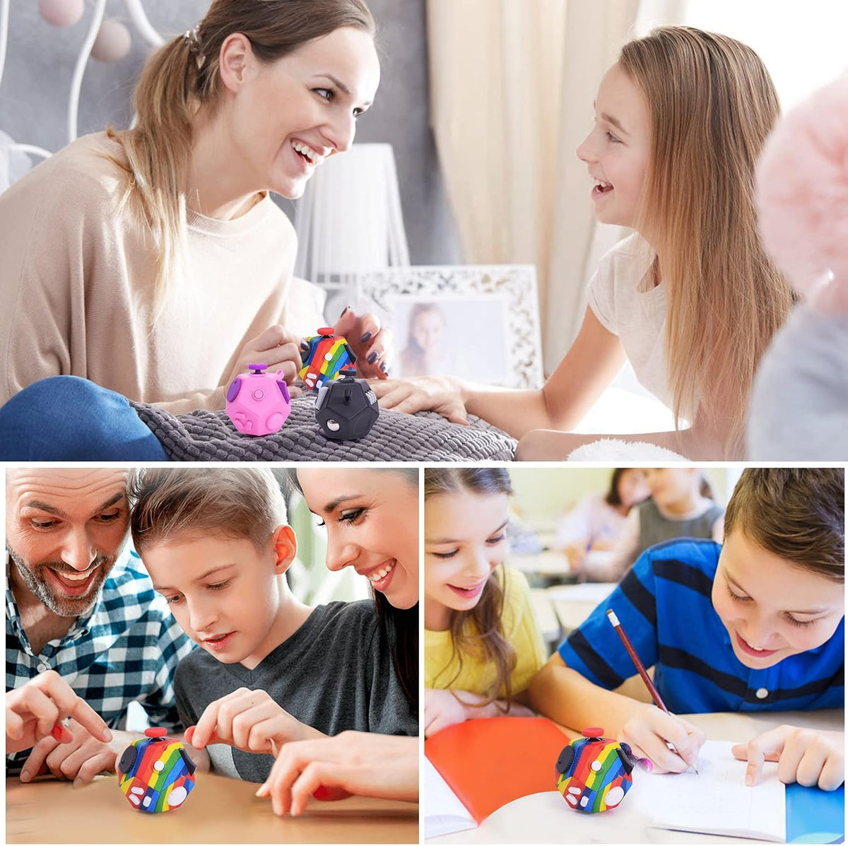 UOOEFUN Juguetes Fidget Pequeños, Juguetes de Cubo de 12 Lados para...