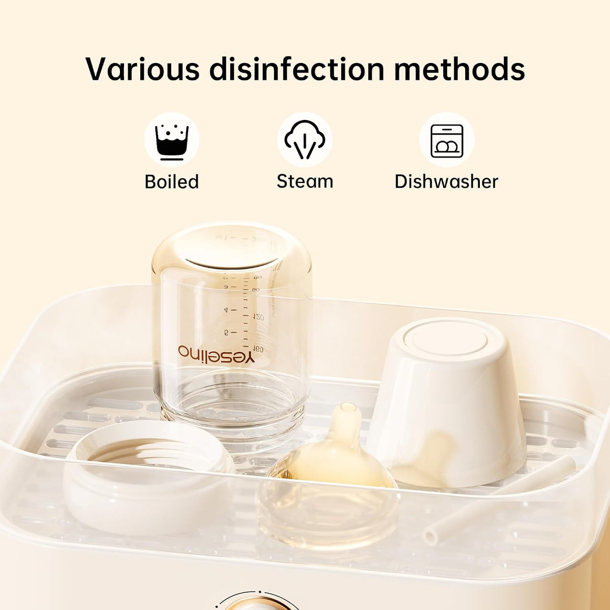 Biberón de cristal natural para lactancia, con sistema de ventilaci...