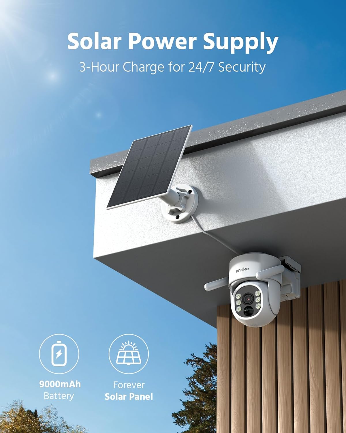 ANNKE Cámaras de seguridad solares de 4MP inalámbricas al aire libr...