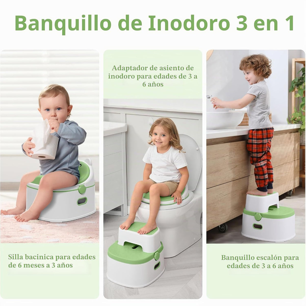 Inodoro de Entrenamiento 3 en 1, Orinal Portátil, Asiento de Entren...