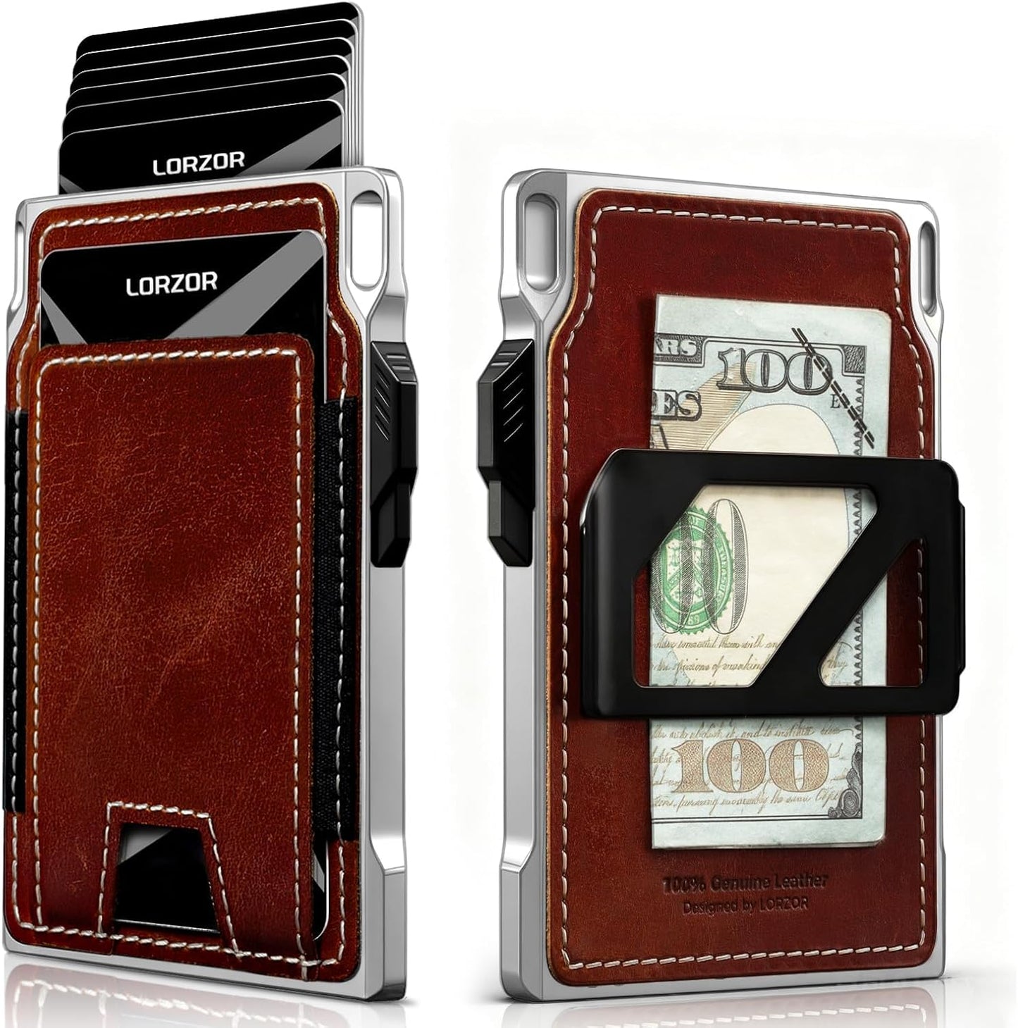 LORZOR Cartera táctica delgada, cartera minimalista para hombres, c...