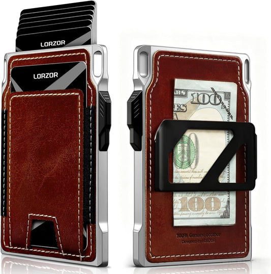 LORZOR Cartera táctica delgada, cartera minimalista para hombres, c...