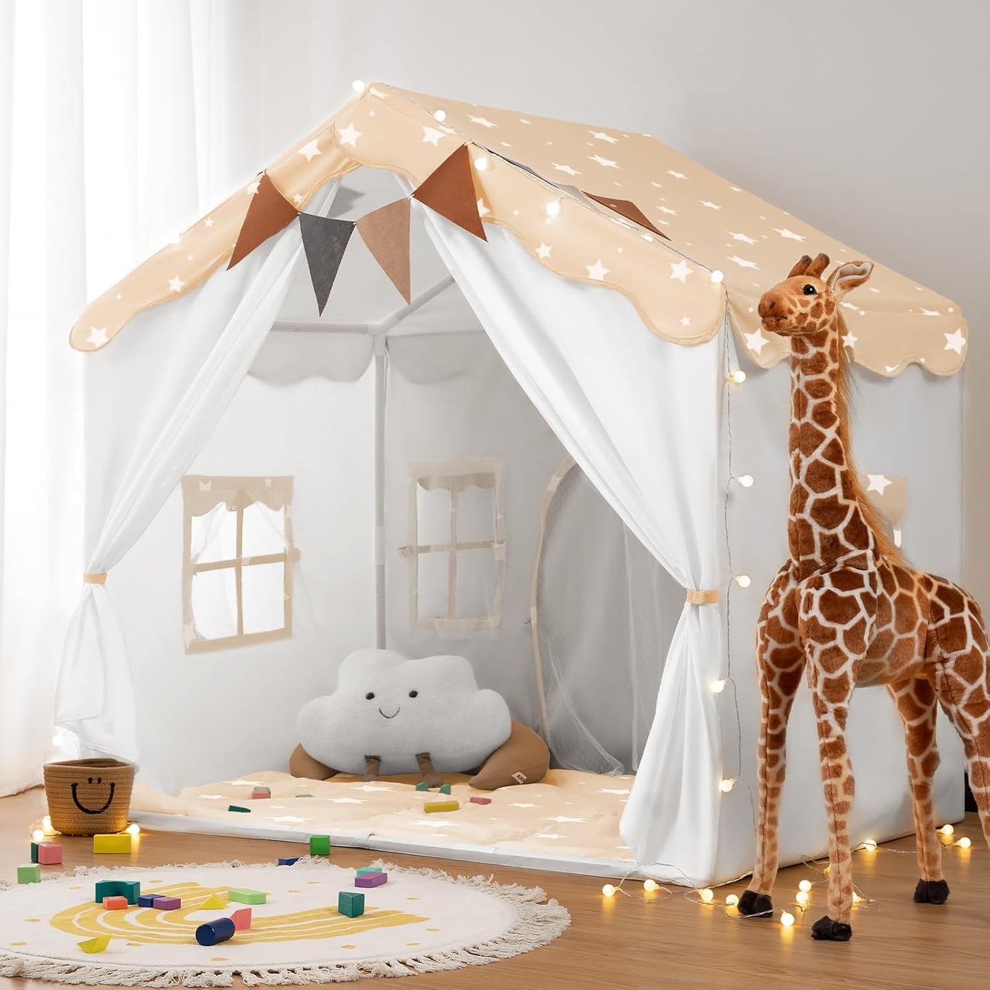 besrey Tienda de campaña para niños 2 en 1 con alfombrilla acolchad...
