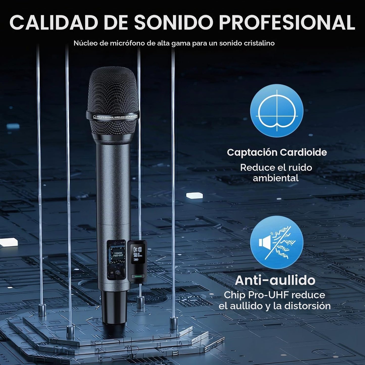 TONOR Micrófonos inalámbricos Bluetooth, sistema de micrófono inalá...