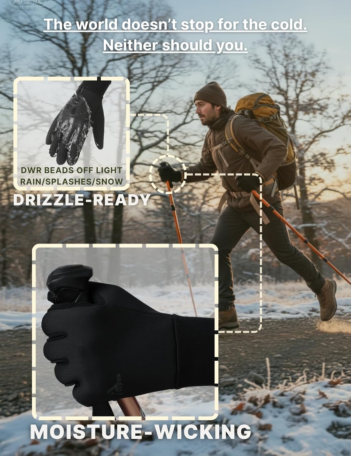 Aerynx Guantes de invierno para mujeres y hombres, para clima frío,...
