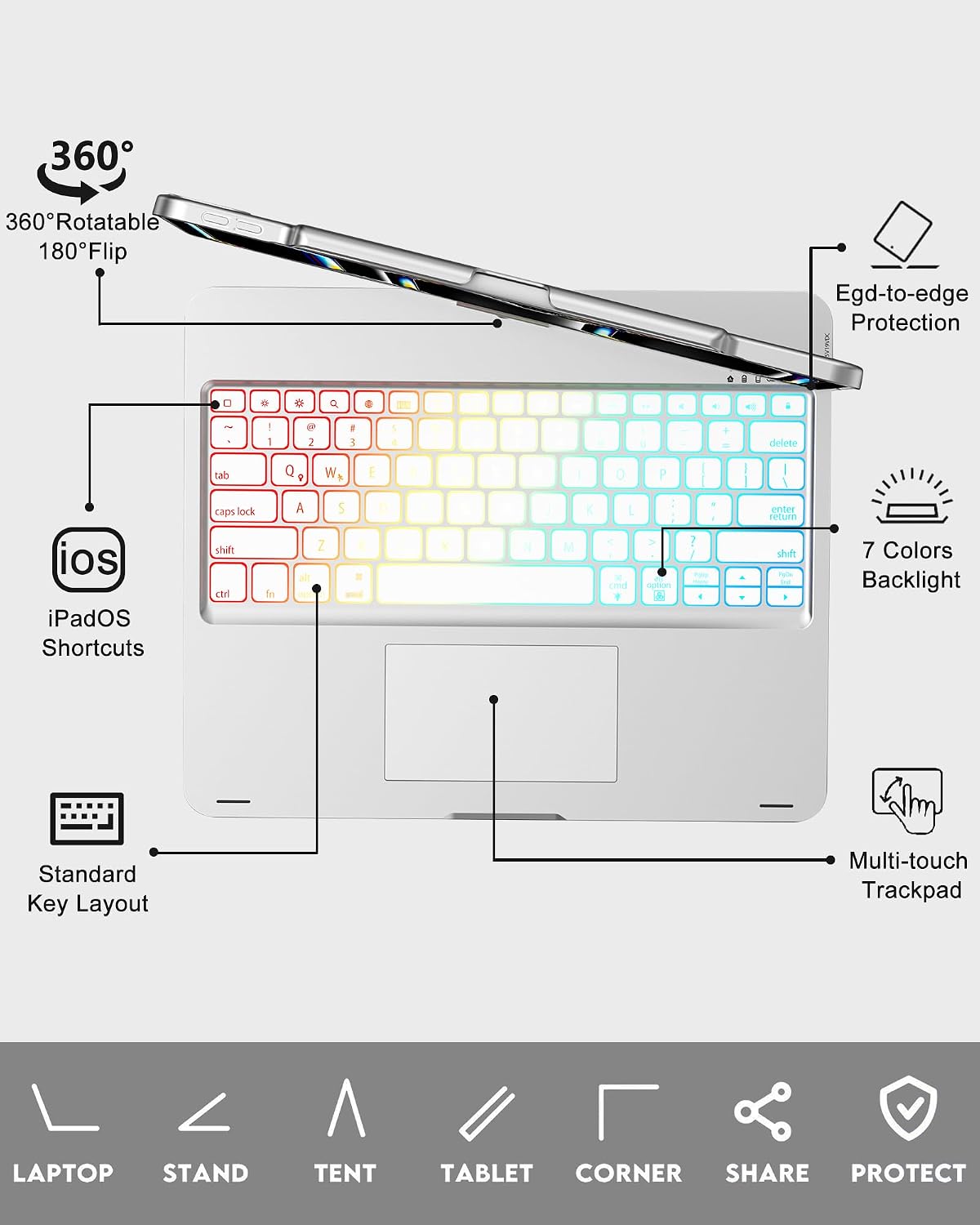 Funda giratoria con teclado para iPad Pro de 13 pulgadas M5\/M4 y i...