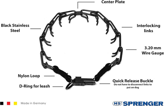 Herm Sprenger Collar de entrenamiento para perros de acero inoxidab...