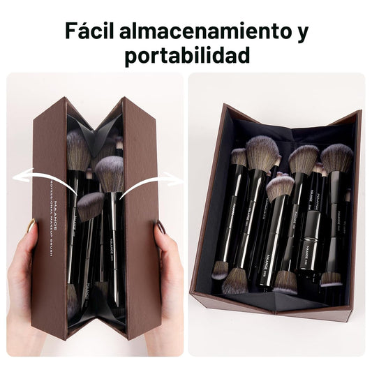 MAANGE 20 brochas de maquillaje con caja de regalo, brochas de maqu...