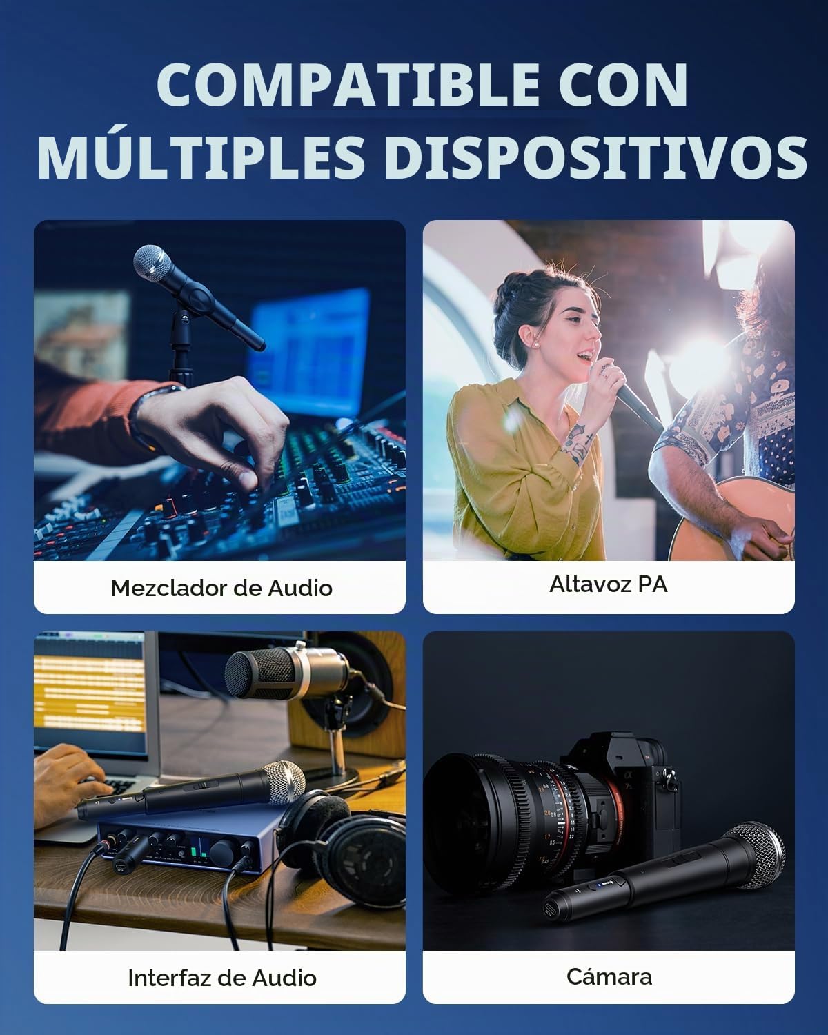 Donner - Transmisor y receptor inalámbrico XLR, adaptador inalámbri...