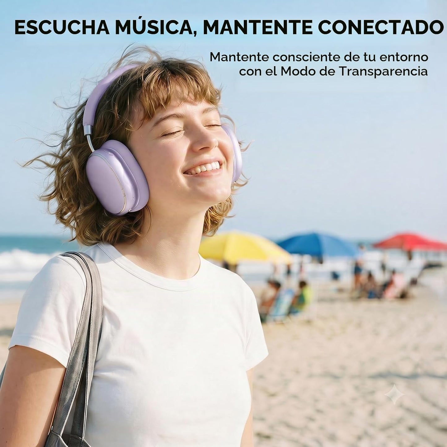 FOFUN Auriculares híbridos con cancelación activa de ruido sobre la...
