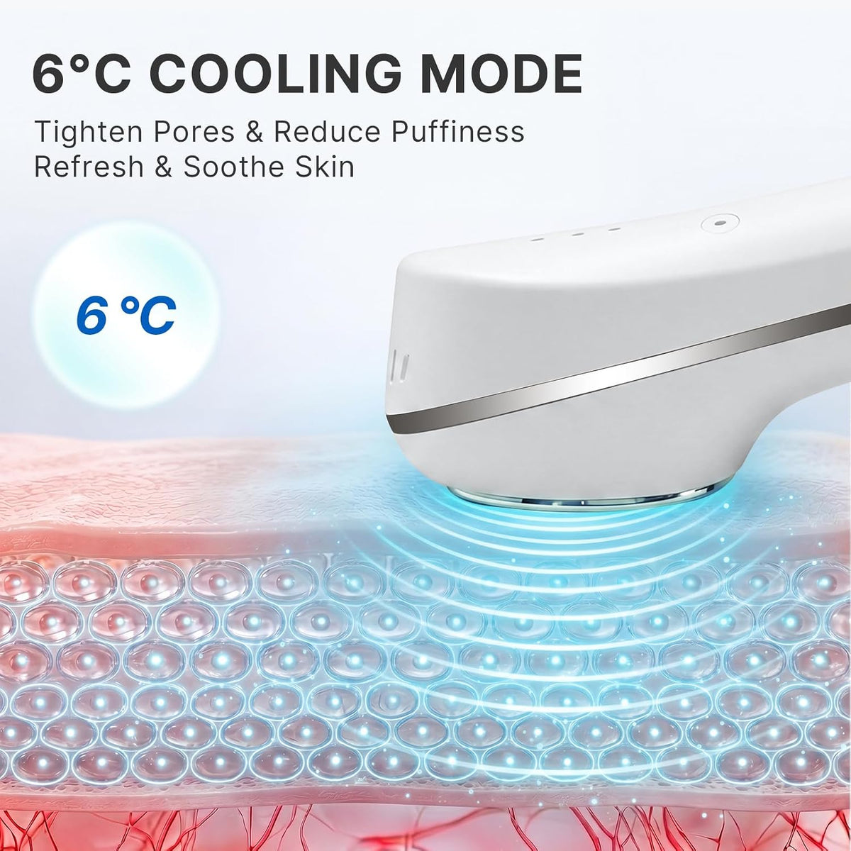 Masajeador facial sónico frío caliente, calentamiento a 107.6 °F y...