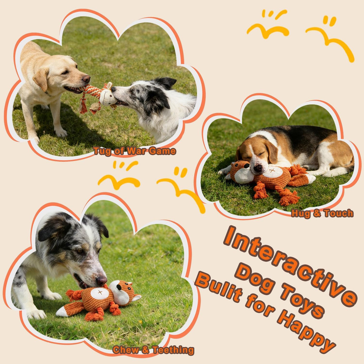 HUGEME Juguetes de cuerda para perros para mantenerlos ocupados - J...
