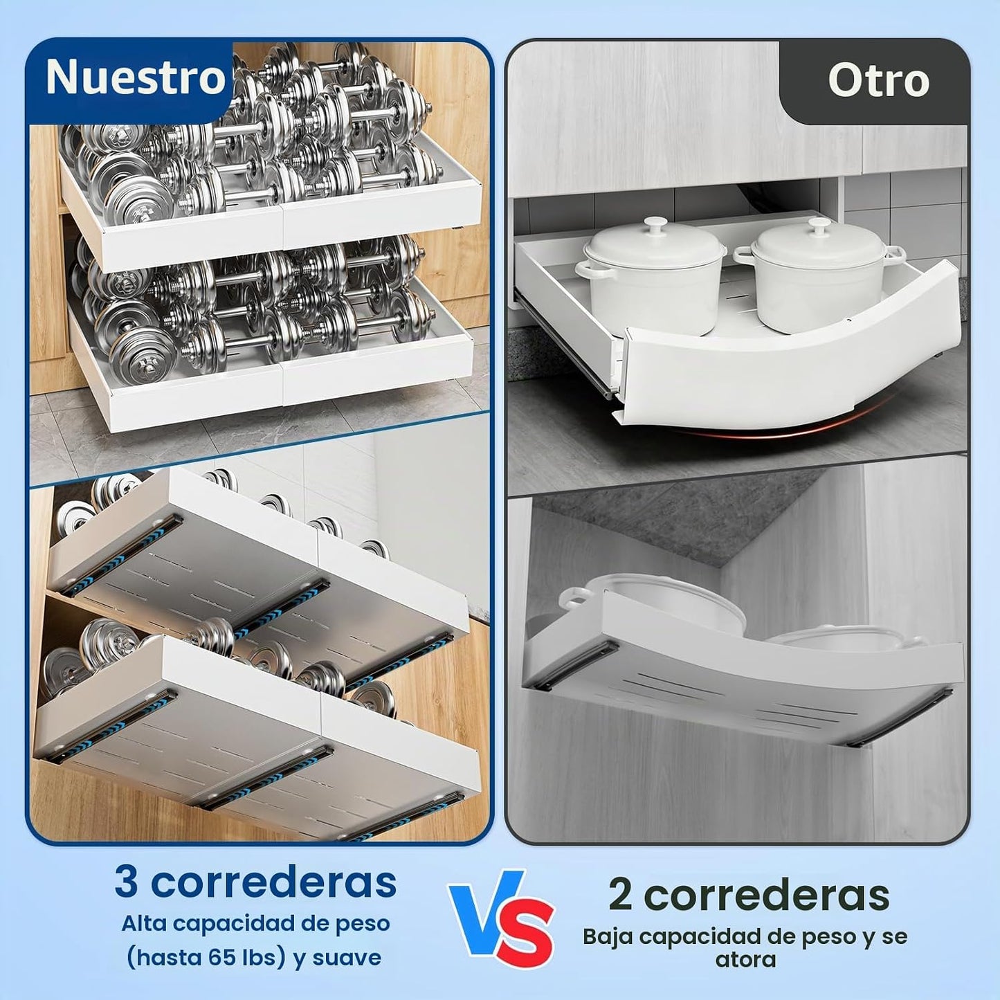 Insputer - Paquete de 2 organizadores extraíbles de ancho expandibl...