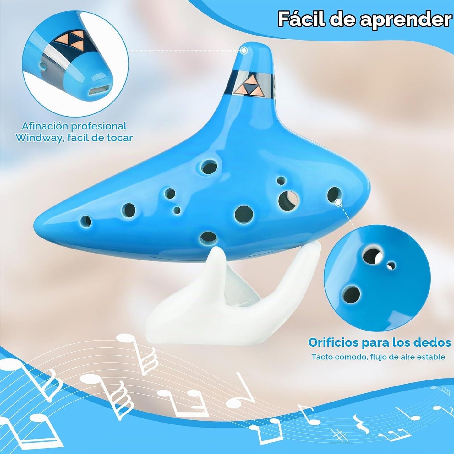 Ohuhu Zelda Ocarina Alto C de 12 hoyos con libro de canciones, colo...
