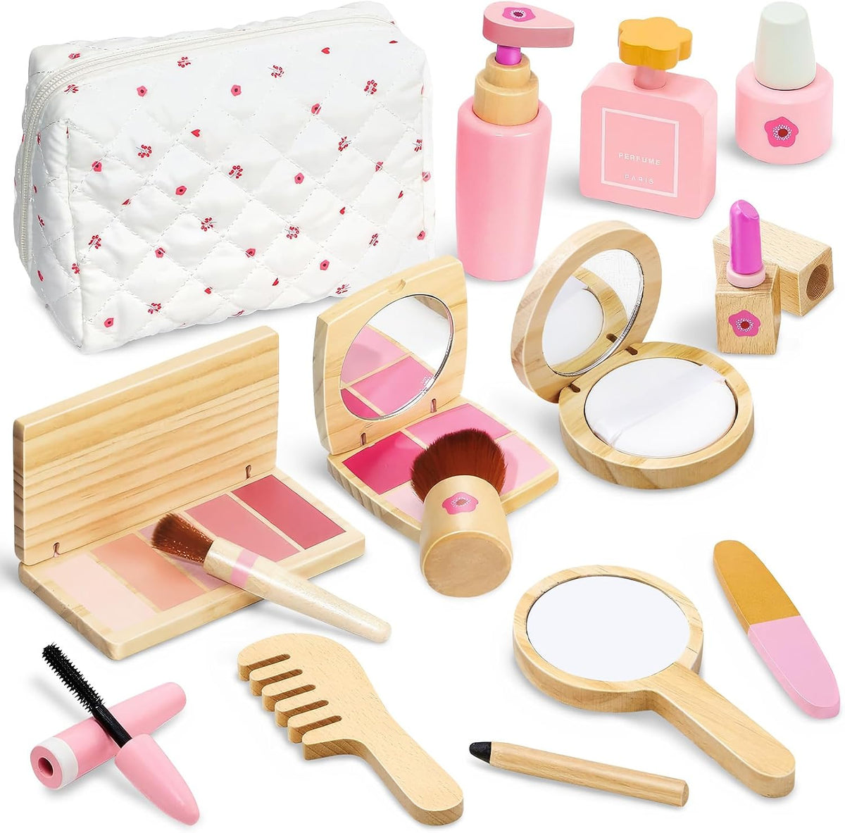 KIDBEST Juego de maquillaje de madera para niñas pequeñas [2026] Ki...