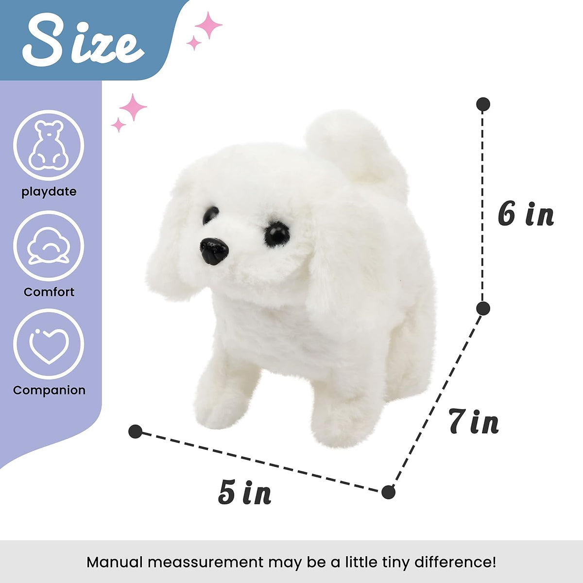 Hopearl Perro caminando Bichon juguete interactivo de peluche elect...
