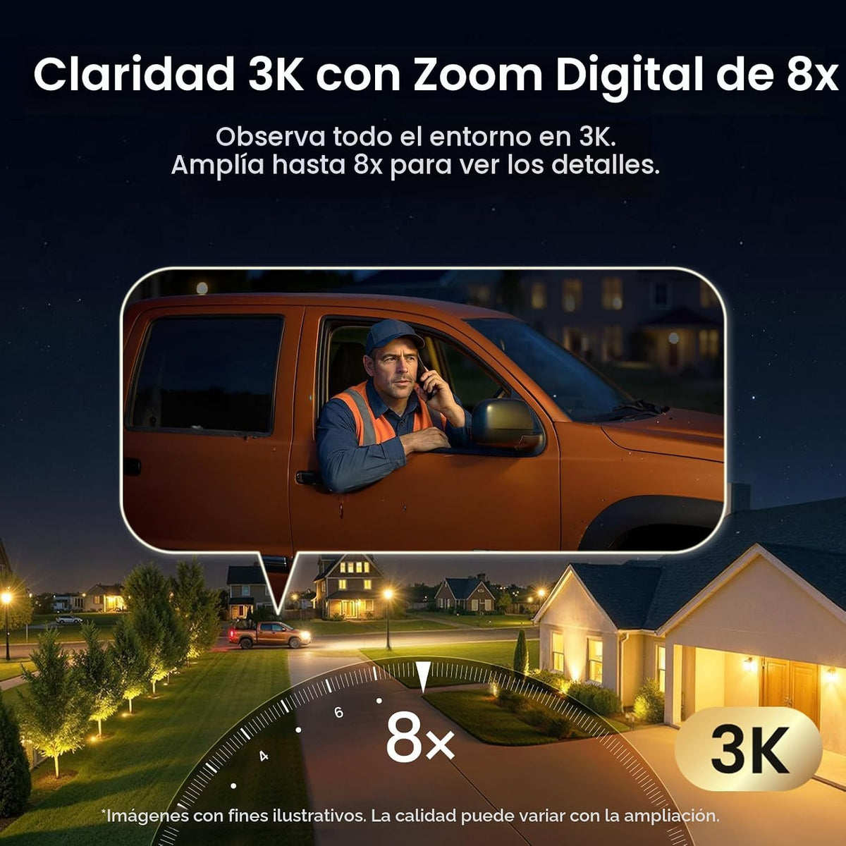 aosu Cámaras de seguridad T2 Pro inalámbricas para exteriores, cáma...