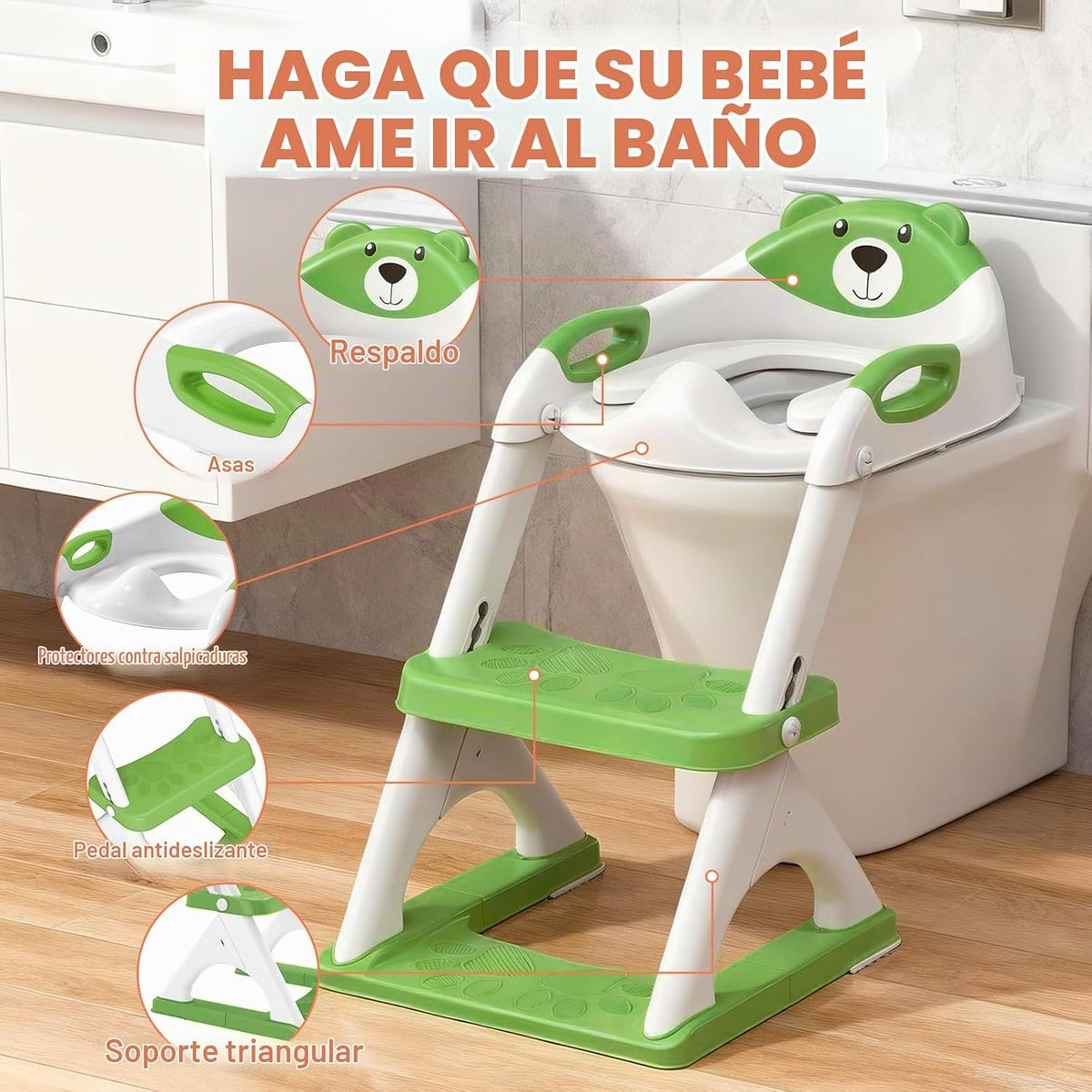 Inodoro de entrenamiento para ir al baño para niños pequeños, asien...