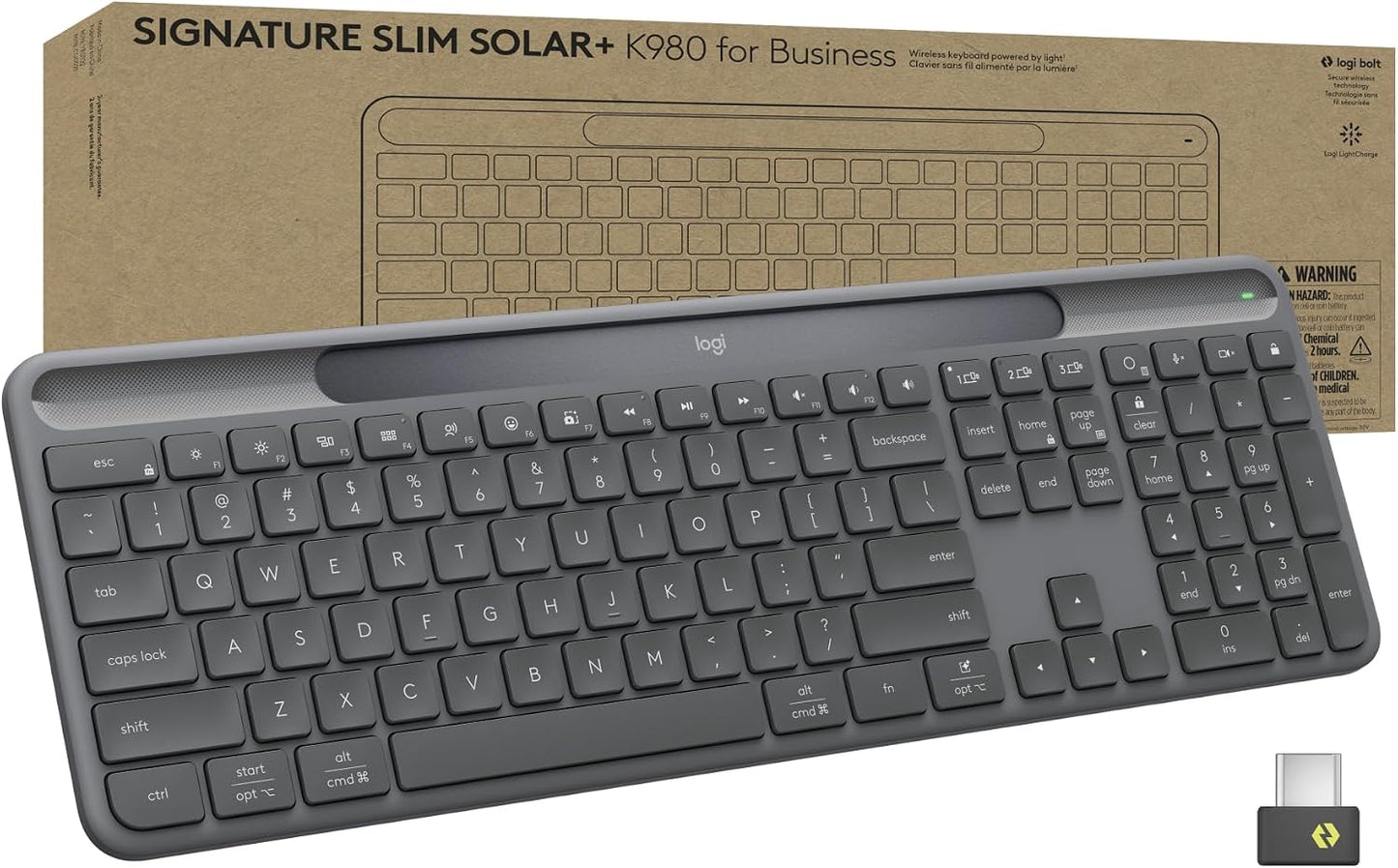 Logitech Signature Slim Solar+ K980 para teclado empresarial - Graf...