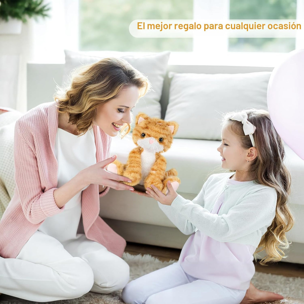 SuzziPals Animal de peluche de gato naranja calentable y enfriable,...