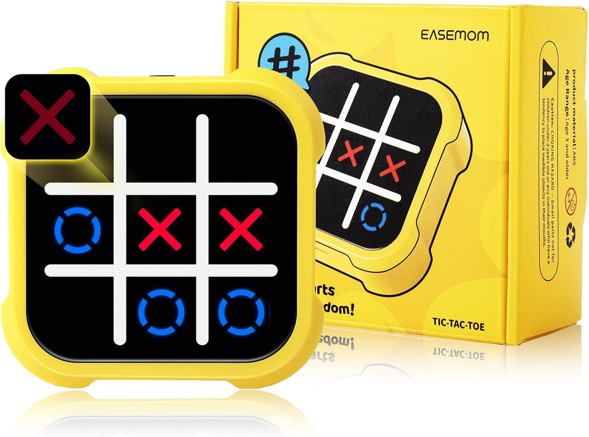 EASEMOM Juego Tic Tac Toe, Consola de Juego Electrónica de Mano 3 e...