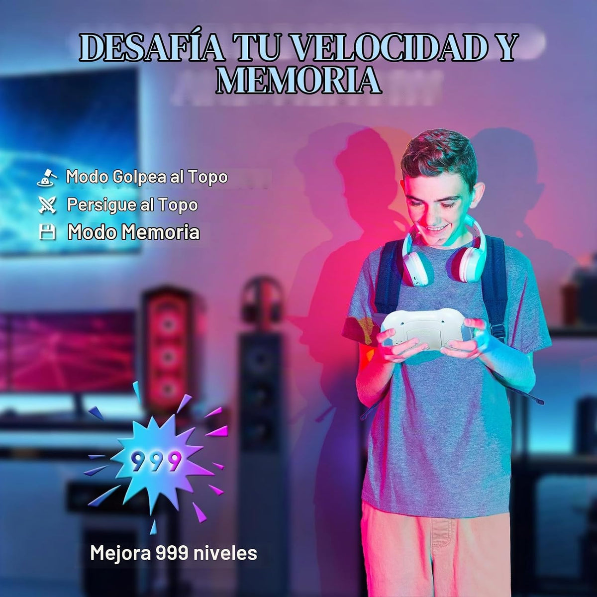 AOTIBO Juguetes de Pulsión Rápida, Juego Electrónico de Mano Interm...