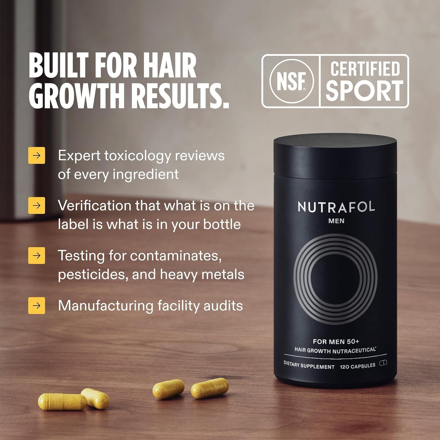 Nutrafol Men 50+ Suplementos para el crecimiento del cabello, edad...