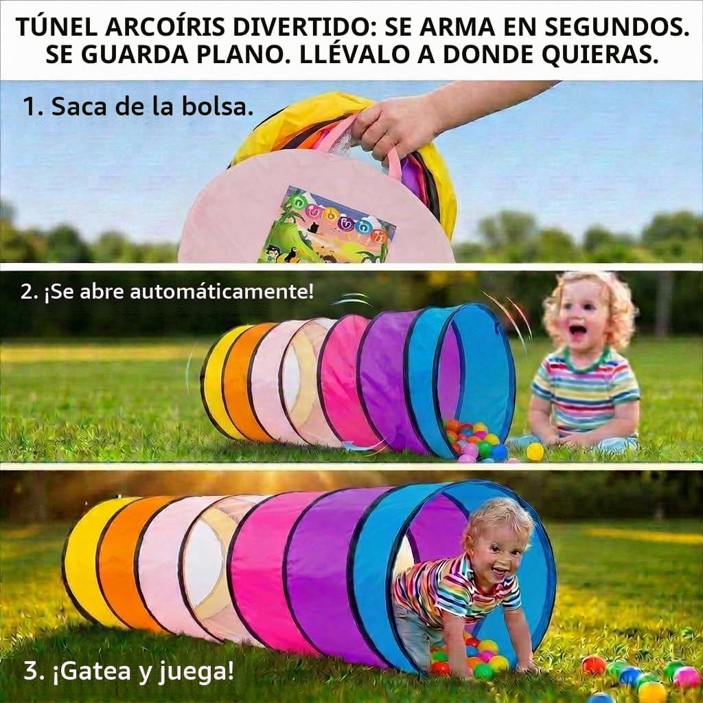 NUBUNI Tienda de campaña de túnel de juego para niños pequeños, col...