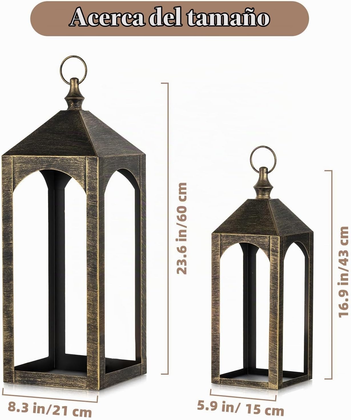 Staymoment Farol grande de piso para exteriores de 24 y 17 pulgadas...