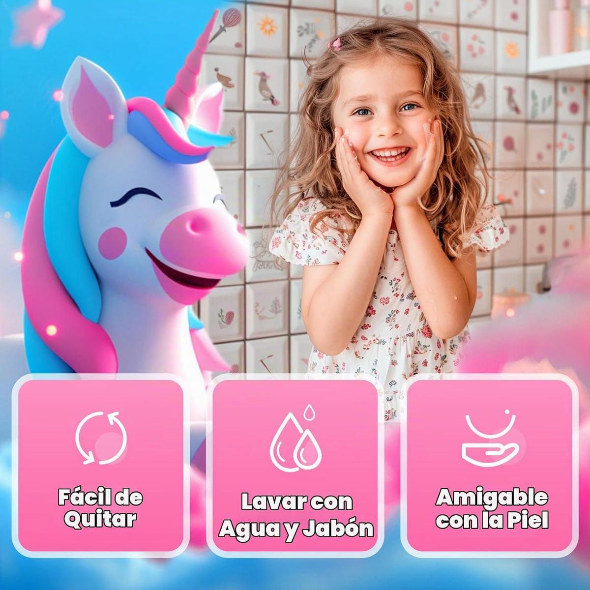 ULOVEME - Kit de maquillaje real para niñas pequeñas, juguete de ma...