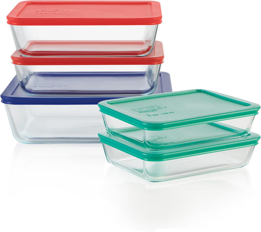 Pyrex Simply Store (Paquete de 5) Juego de recipientes grandes de v...