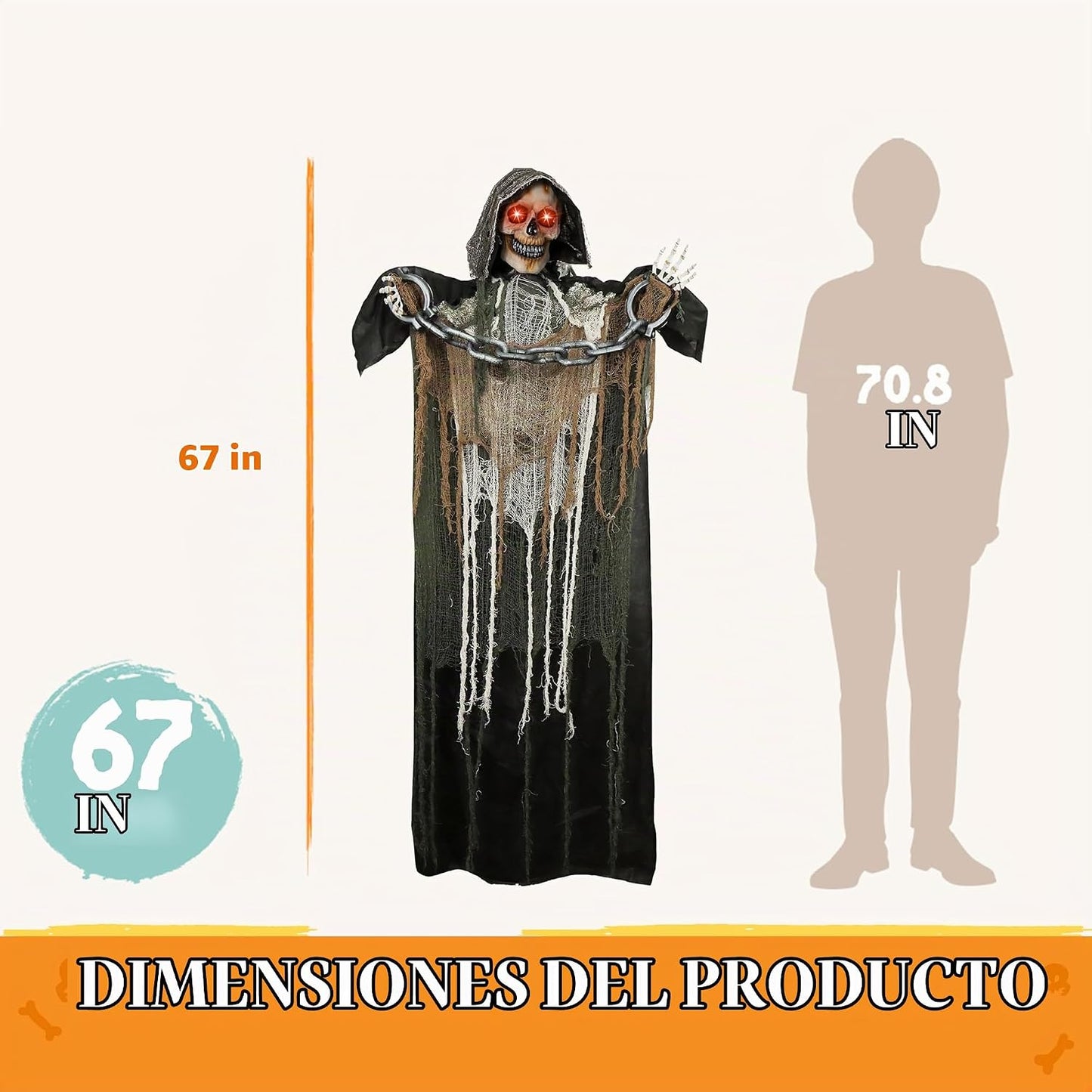 JOYIN - Decoraciones de Halloween de 67 pulgadas para exteriores, a...