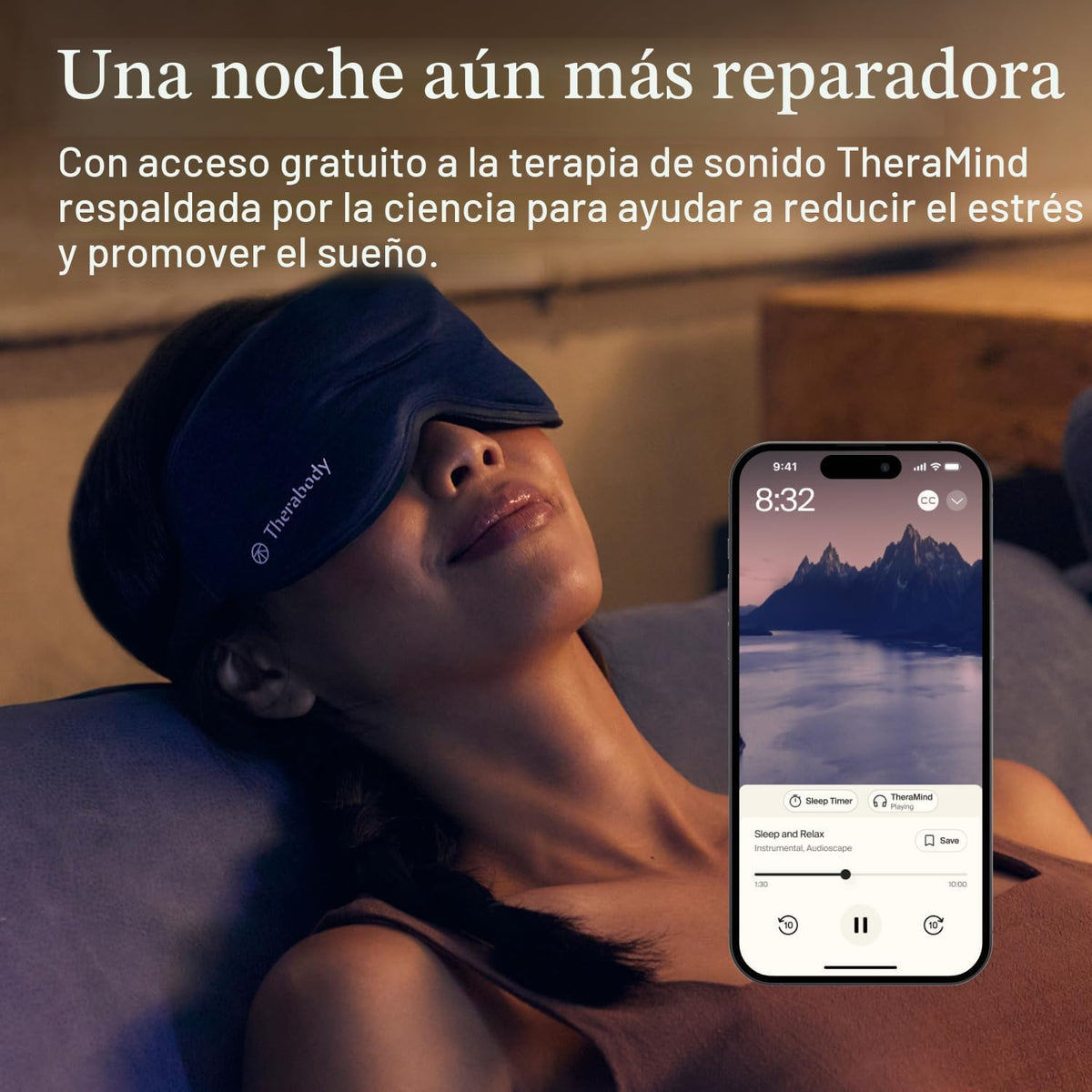 TheraGun Therabody - Máscara para dormir ultra cómoda, 100% opaca p...