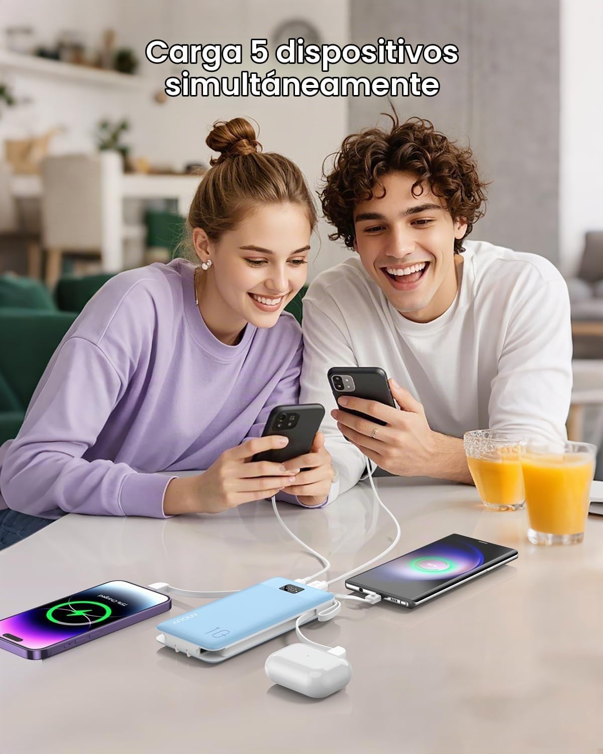 Cargador portátil 10000mAh 22.5W PD 3.0+QC 4.0 con carga súper rápi...