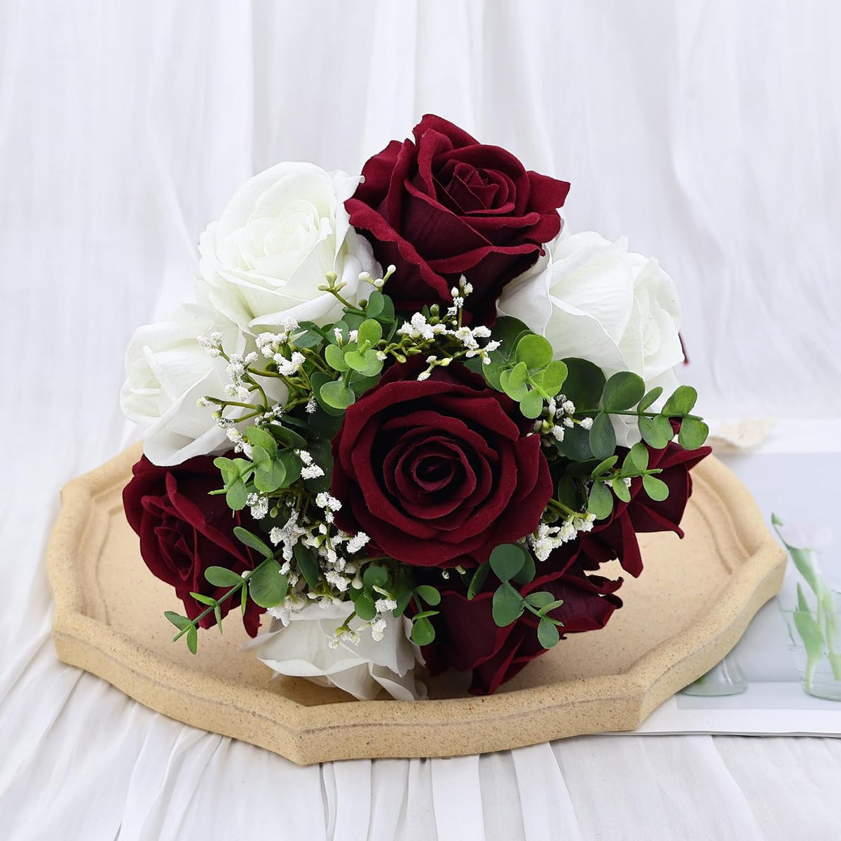 Vkkperp Ramos de boda de 9 pulgadas para novia, dama de honor, rosa...