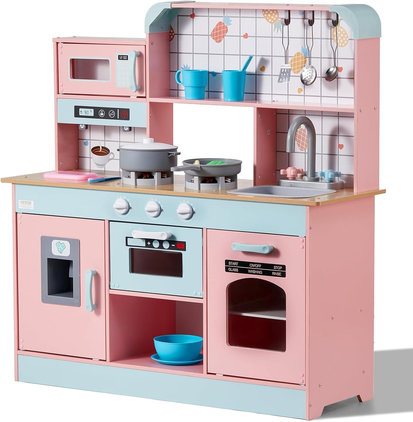 VEVOR Cocina de Juguete de Madera, Cocina de Juego para Niños con L...
