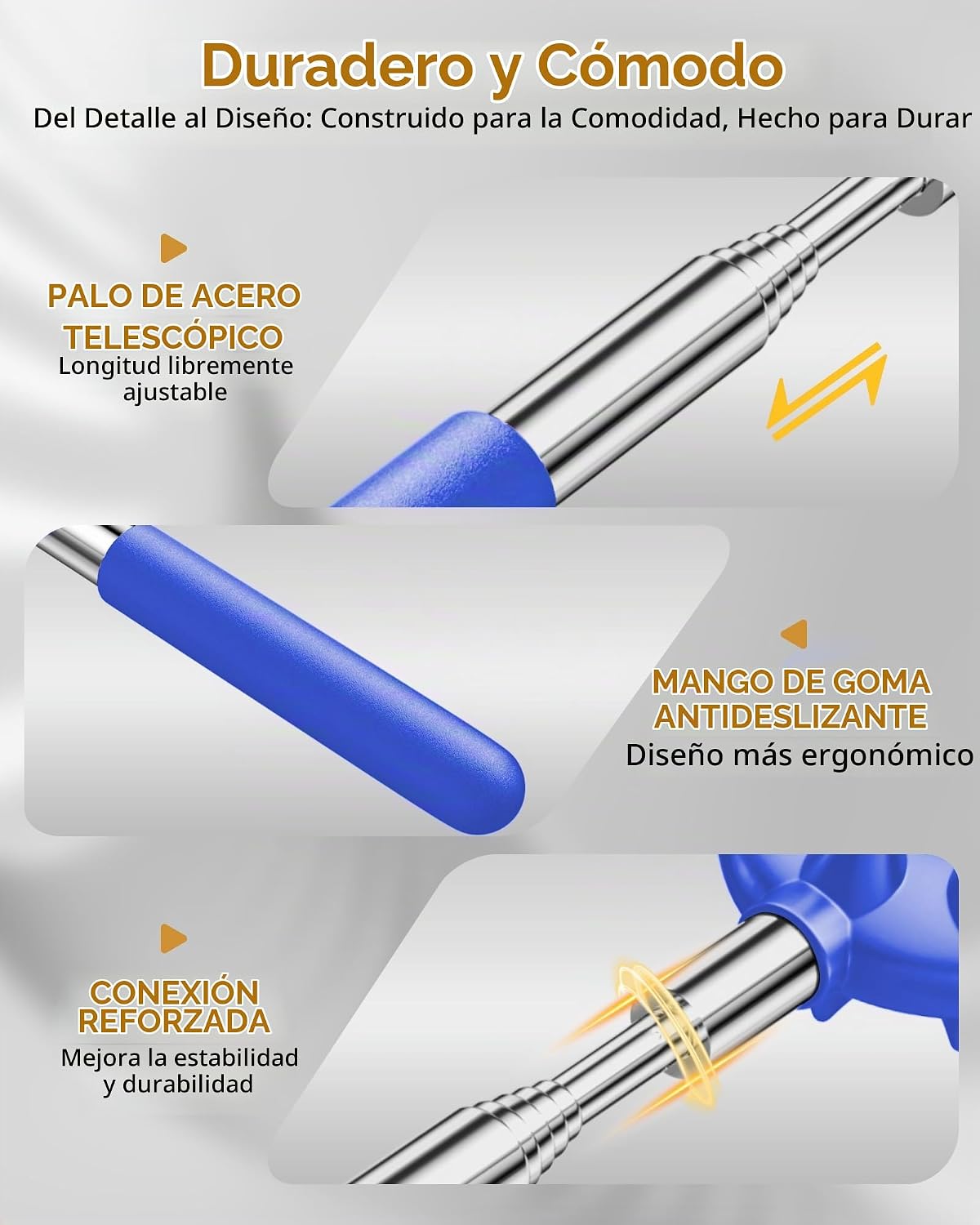Rascador de espalda telescópico con 5 cabezas desmontables, regalos...