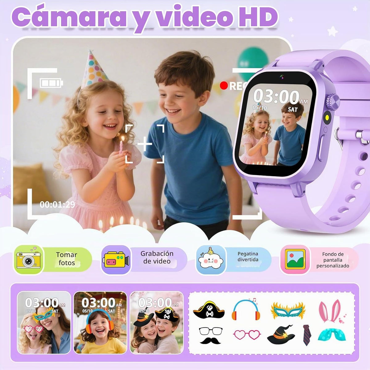 Wiszodet Reloj inteligente para niños resistente al agua, regalo pa...