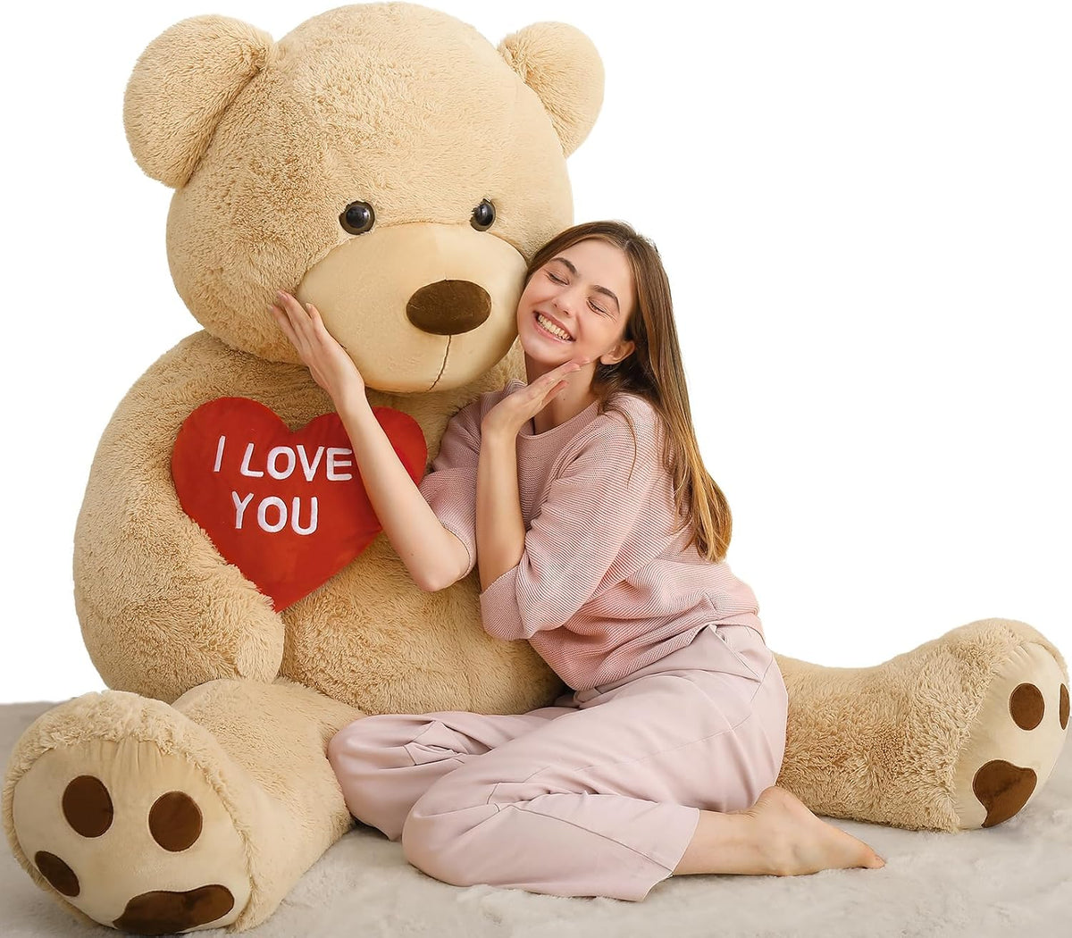 MaoGoLan - Oso de peluche gigante de 6 pies, corazón rojo grande, o...