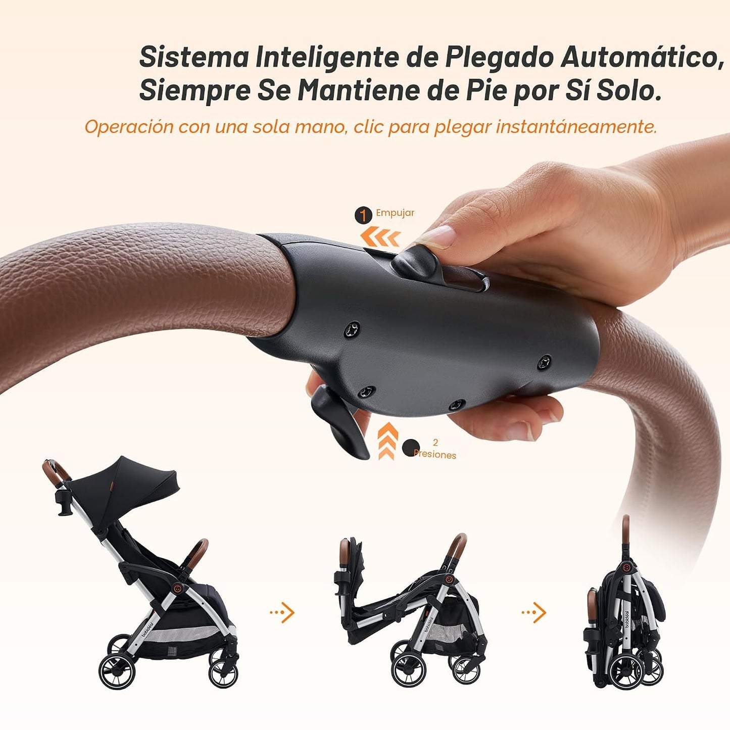 Babideal Cochecito de viaje ligero para bebé, cochecito auto plegab...