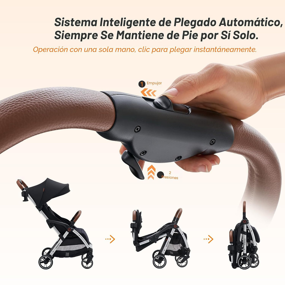 Babideal Cochecito de viaje ligero para bebé, cochecito auto plegab...