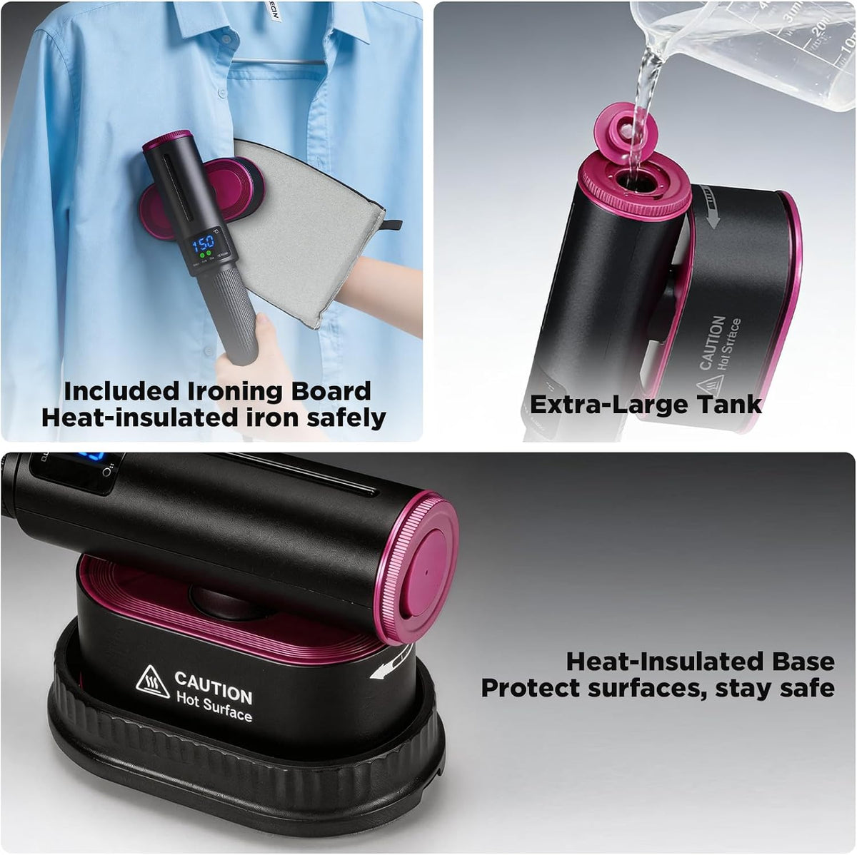Vaporizador de viaje para ropa, plancha de vapor 2 en 1 y vaporizad...